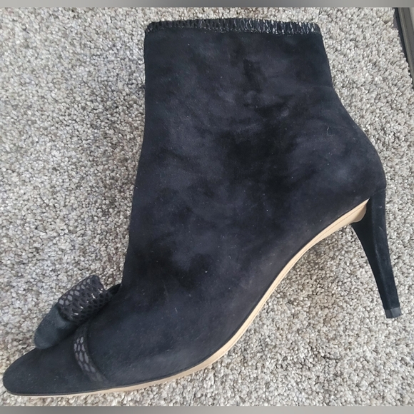 KARL LAGERFELD MONA SUEDE BOOTIES BLACK SIZE 8 - Picture 11 of 16